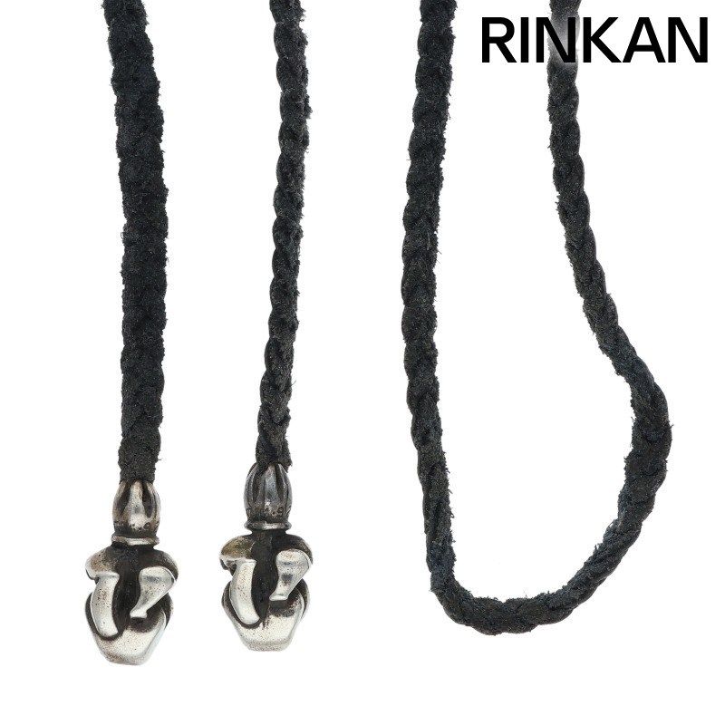 クロムハーツ LEATHER BRAID/リップアンドタンレザーブレード シルバーネックレス メンズ