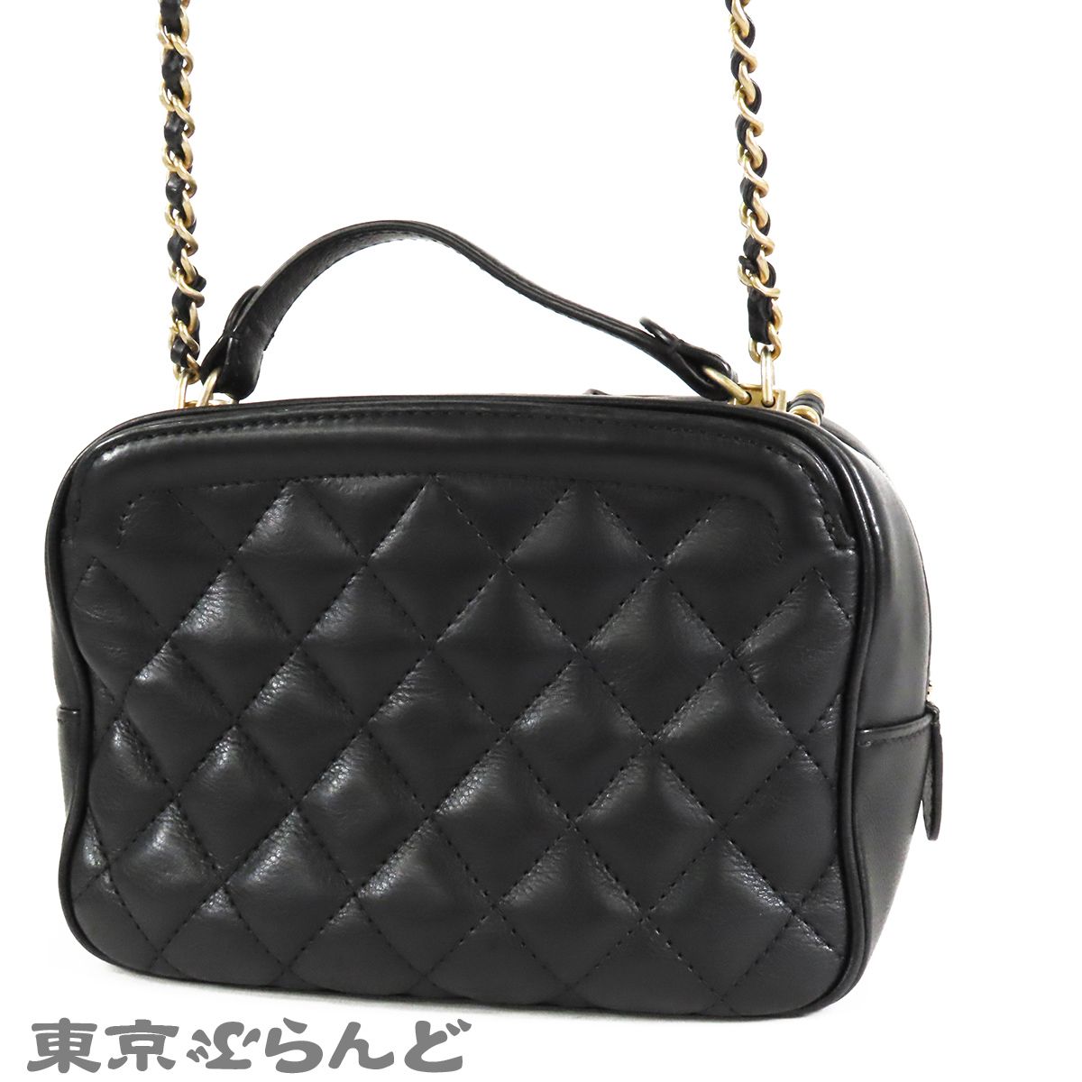 シャネル CHANEL バニティバッグ ブラック 黒 ゴールド金具 キャビア