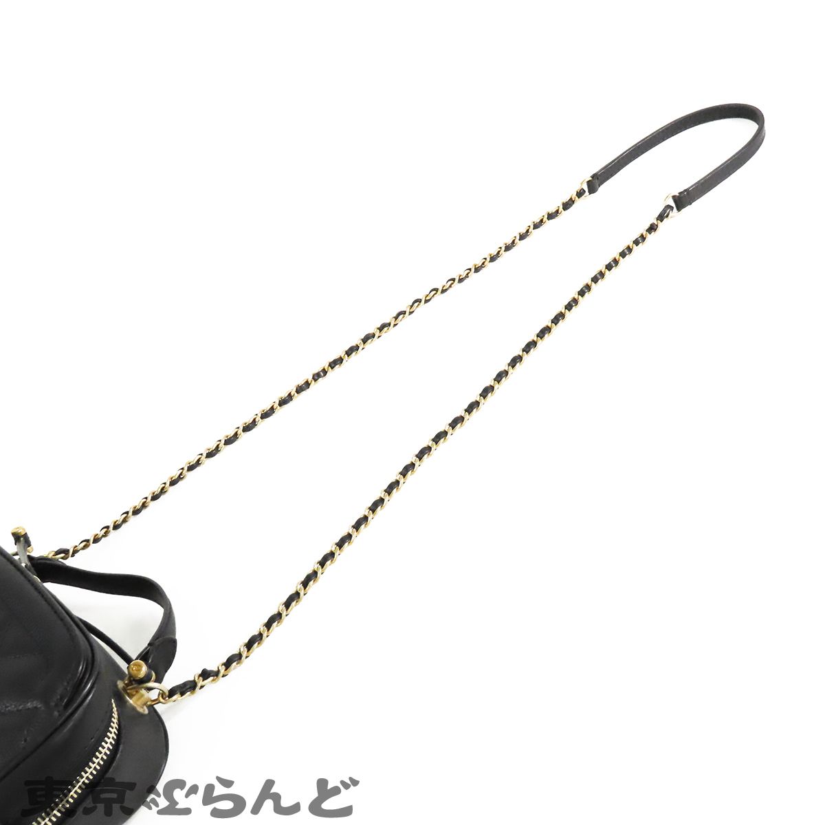 シャネル CHANEL バニティバッグ ブラック 黒 ゴールド金具 キャビア 
