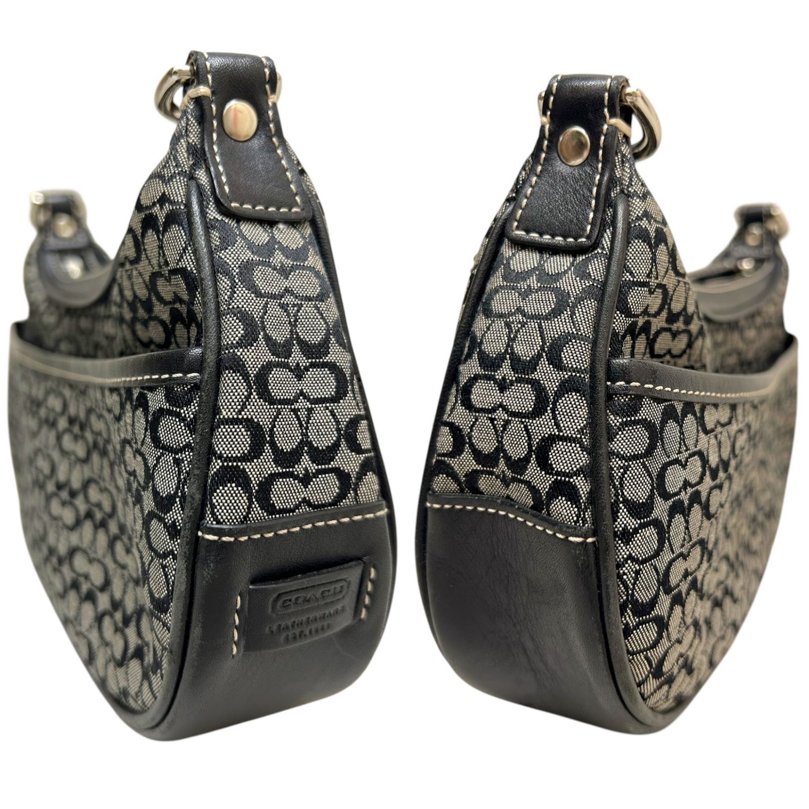 COACH (コーチ) ミニシグネチャー ショルダーバッグ 6344 ブラック 