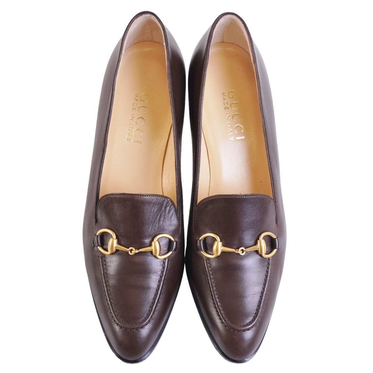 美品 グッチ GUCCI パンプス ホースビット レザー 本革 ヒール