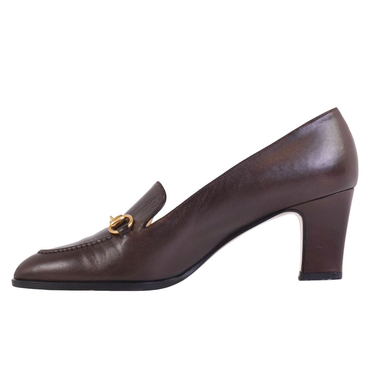 美品 グッチ GUCCI パンプス ホースビット レザー 本革 ヒール