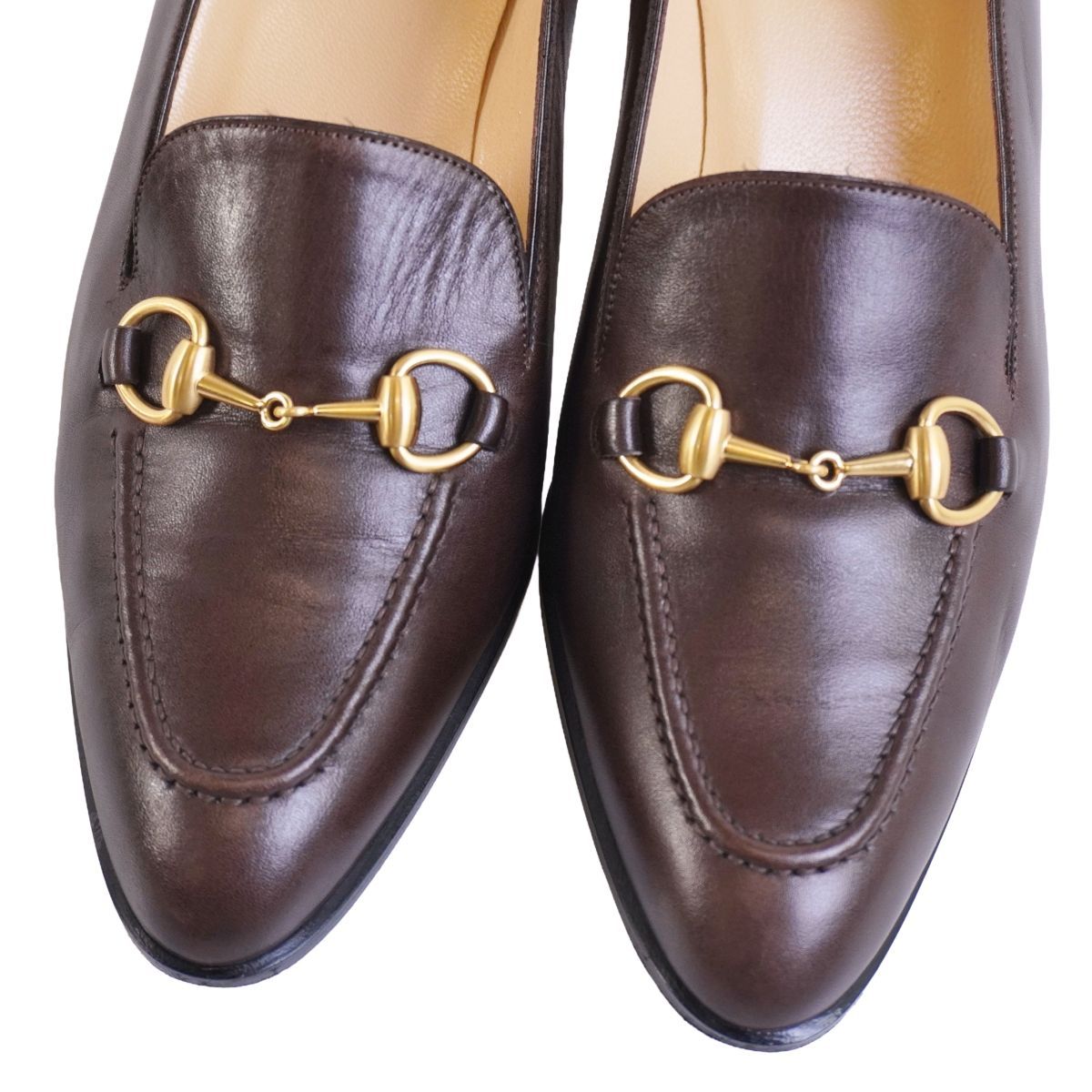 美品 グッチ GUCCI パンプス ホースビット レザー 本革 ヒール