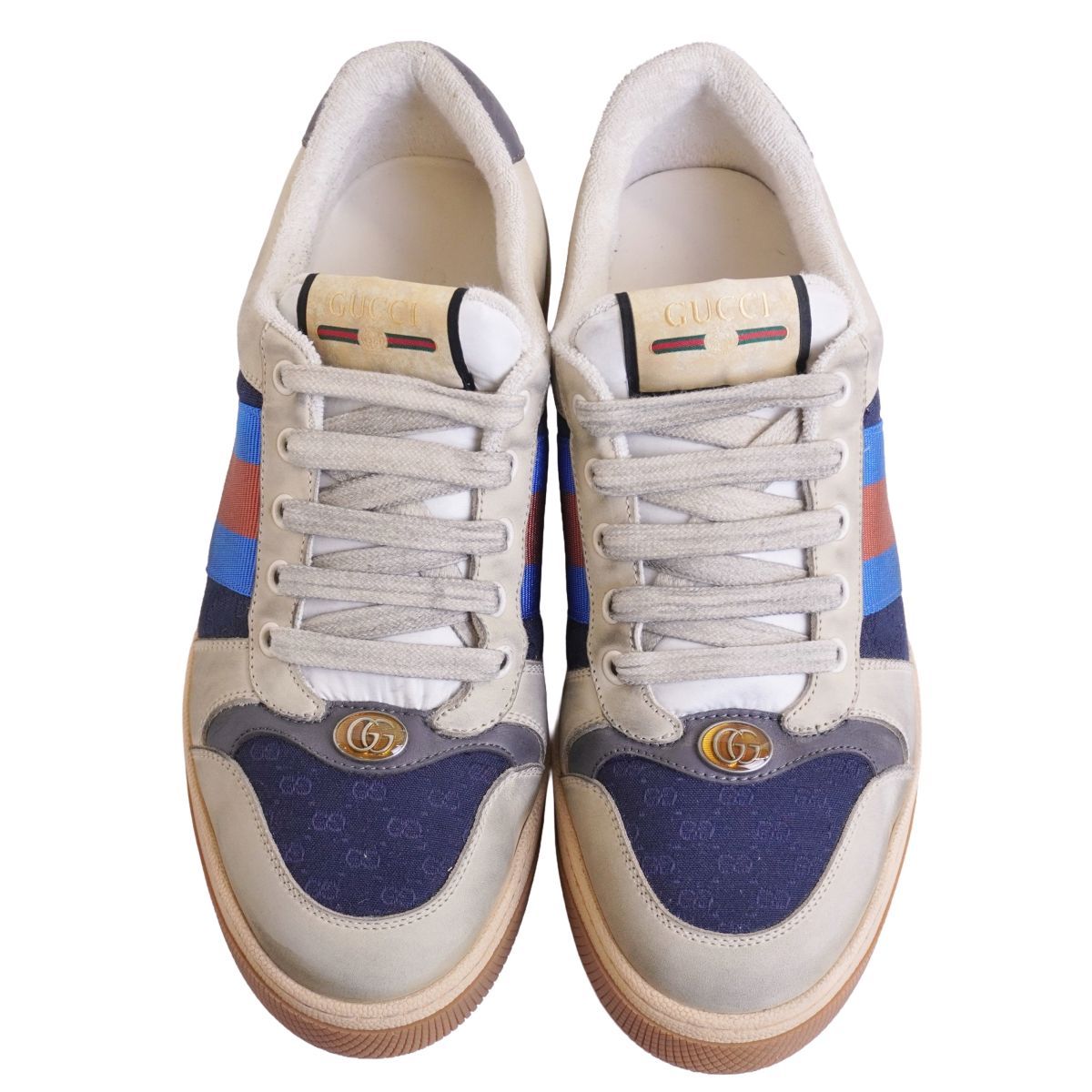 美品 グッチ GUCCI スニーカー スクリーナー GGキャンバス ローカット