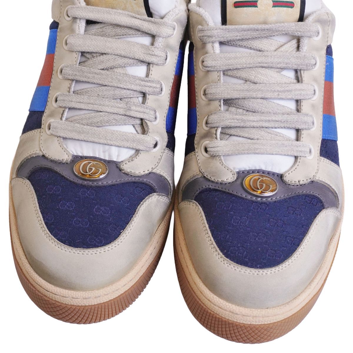 美品 グッチ GUCCI スニーカー スクリーナー GGキャンバス ローカット