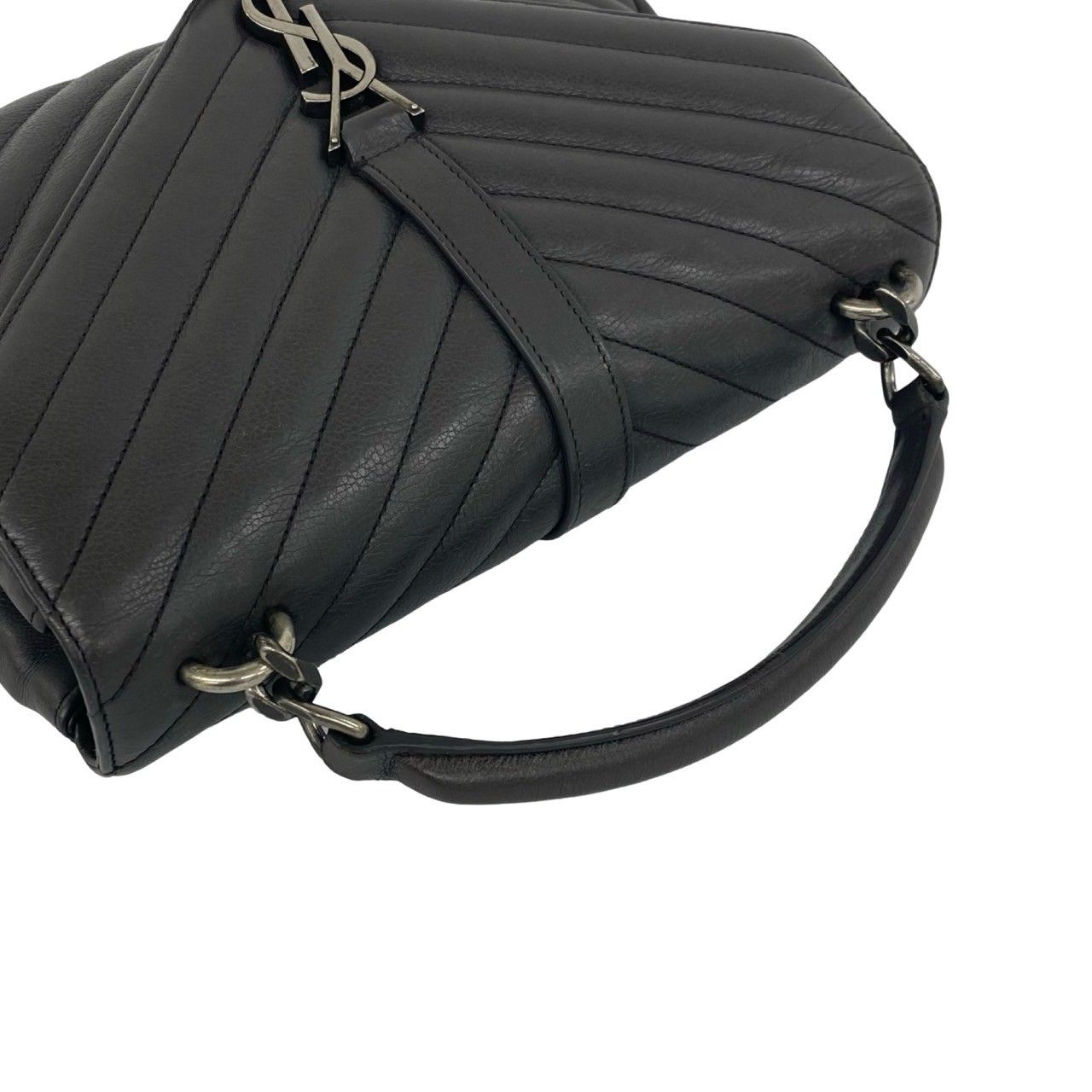 極 美品 SAINT LAURENT PARIS サンローランパリ カレッジ YSL ロゴ 