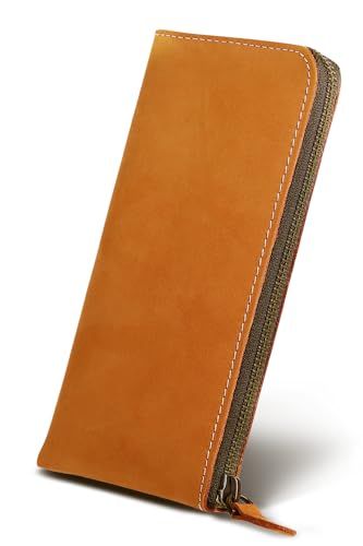 【新品】[亀登鞄製作所] 財布 長財布 メンズ【 上質な本革使用 】【 心地よい手触り 】【 YKKファスナー 】 本革 大容量 L字ファスナー ウォレット 牛革 小銭入れ おしゃれ レディース メンズ財布 (キャメル) 4605df25