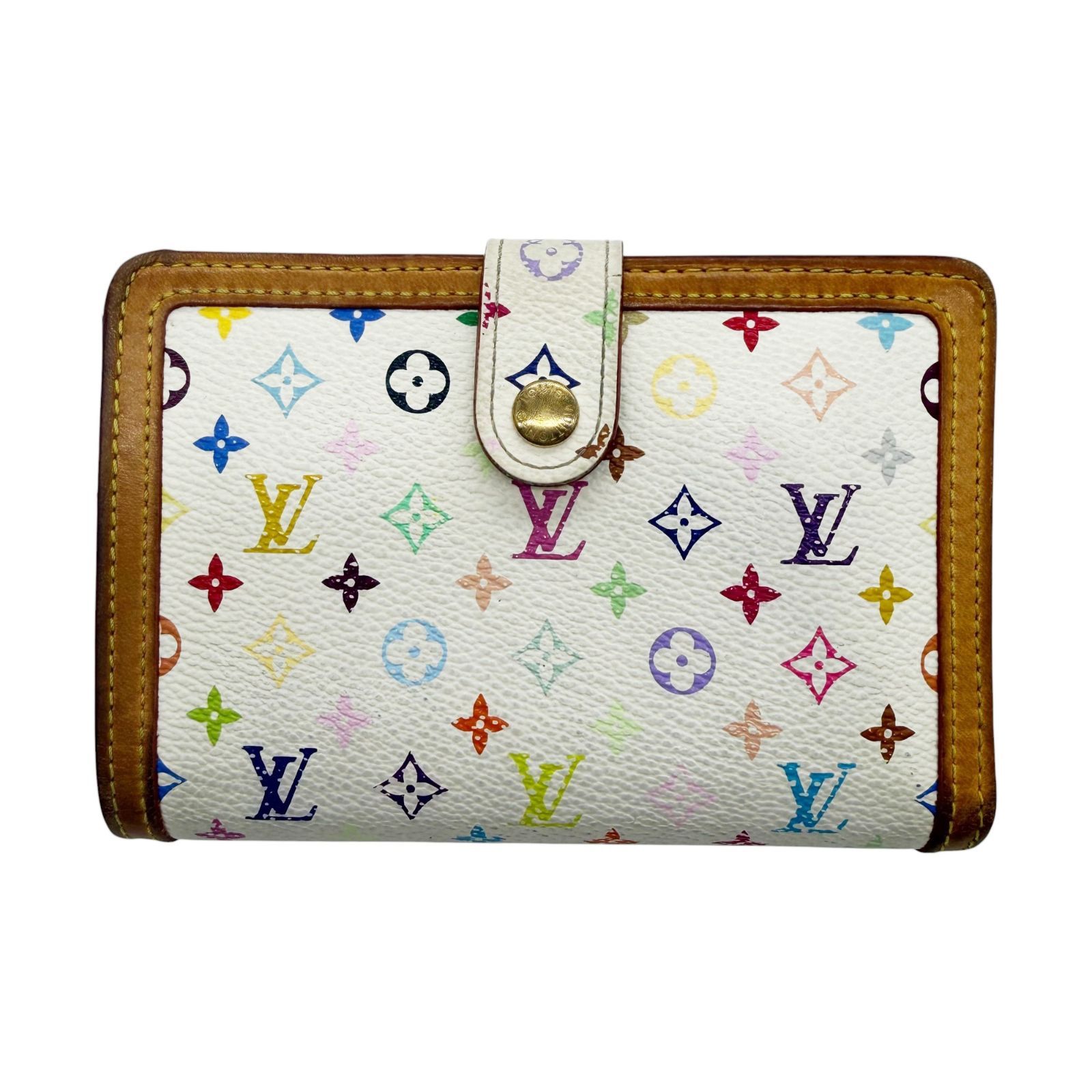 LOUIS VUITTON ルイ ヴィトン がま口二つ折り財布 ポルトモネ ビエ ヴィエノワ モノグラム マルチカラー ブロン 白色 ホワイト PVC レザー M92987 TH0036 レディース 【ブランドギャラリー千林店】