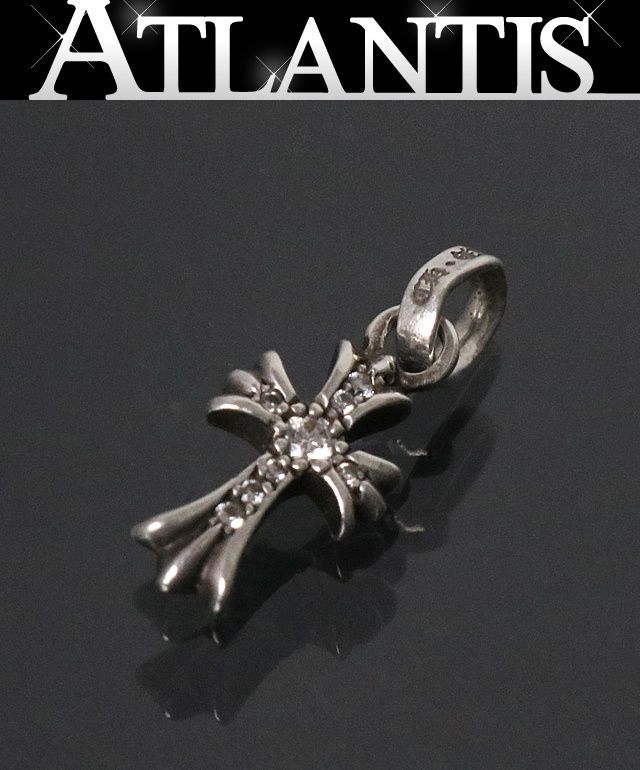 CHROME HEARTS 銀座店 クロムハーツ ベイビーファットクロス パヴェダイヤ チャーム メンズ シルバー SV925 103383