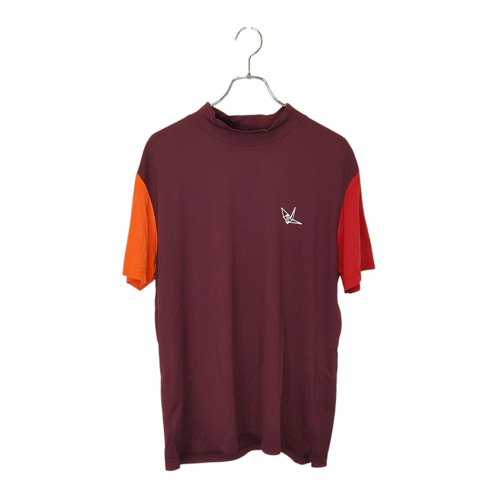 1PIU1UGUALE3 GOLF ウノピゥウノウグァーレトレ ゴルフ 24SS S/S MOCK CRAZY BACK CIRCLE LOGO 半袖 モックネック Tシャツ GRT213-NYU096 6 XL ブラウン メンズ