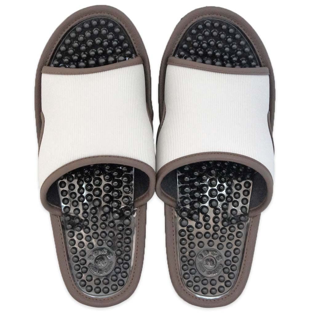 [ハキハキ工房 - Slippers by CREO] レユール健康サンダル XLサイズ 約30cm 日本製 足ツボ ジャンボ グレーmi a1035393