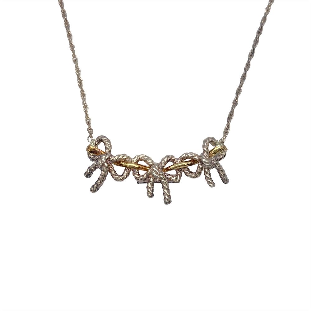 ティファニー Tiffany&Co. ツイスト トリプル リボン ネックレス SV925 
