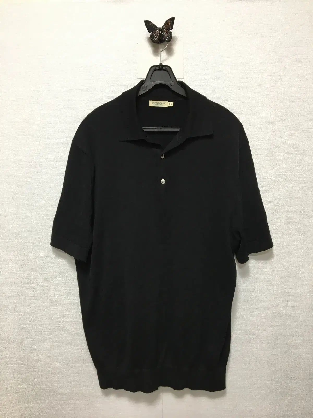 24SS スーツサプライ コットンシルク ボタンダウン ポロTシャツ 半袖ニットTシャツ