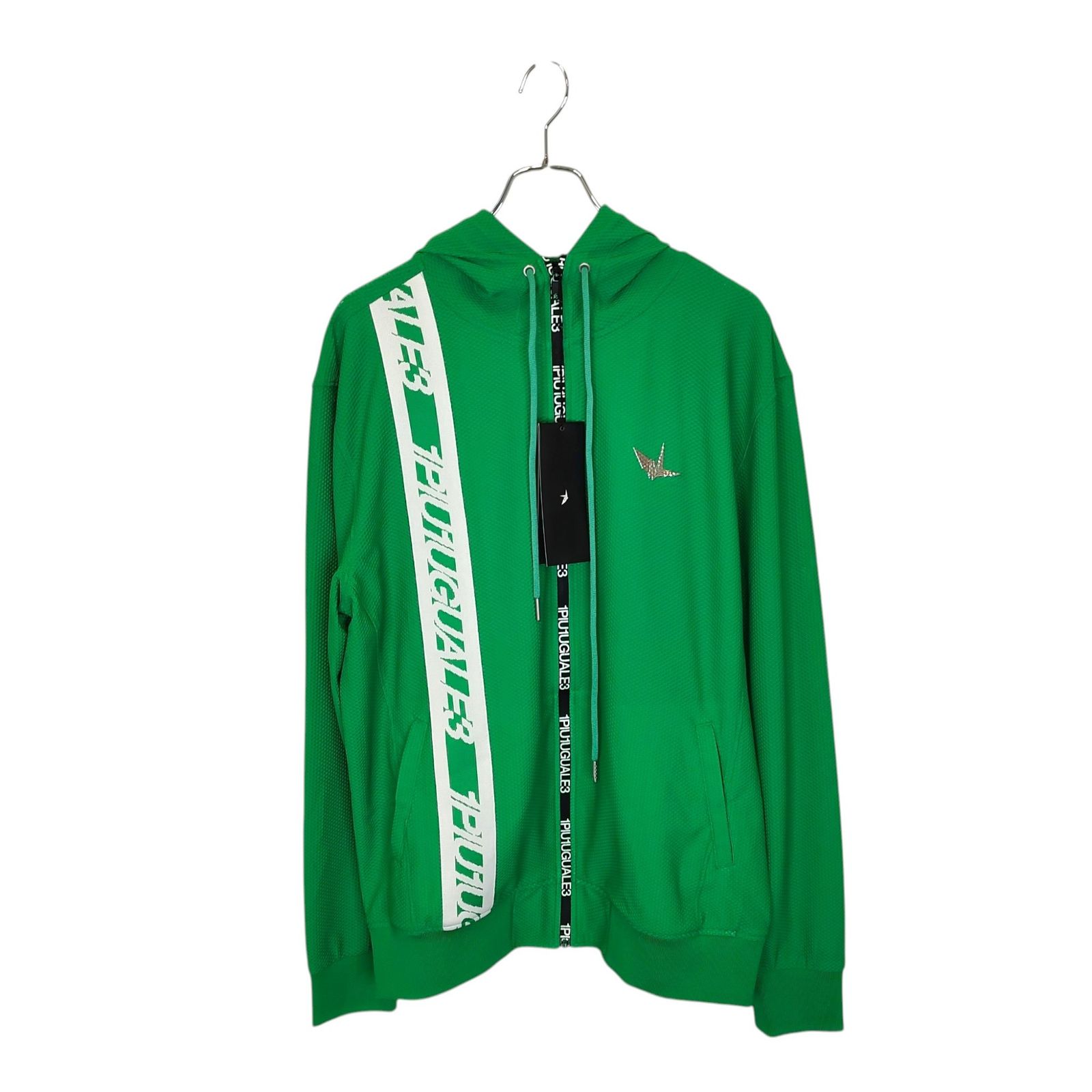 1PIU1UGUALE3 GOLF ウノピゥウノウグァーレトレ ゴルフ 24SS ZIP PARKER LOGO TAPE ジップアップ パーカー GRB106-POE488 6 XL グリーン メンズ
