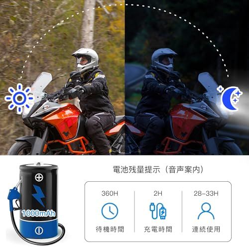 Amison バイク インカム 最大10人同時通話 最大通話距離2000m Bluetooth 5.0 無線機バイクいんかむ 連続28H時間通話 IP67防水 ヘルメット用 音楽共有 音声聞き取リ FMラジオ付きインターコム 自動ペアリング 6e15936a