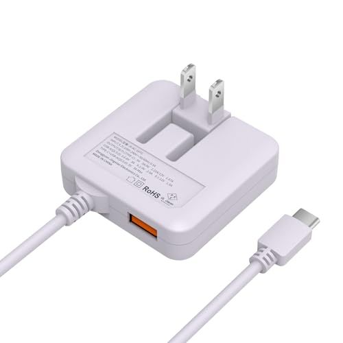 Type-C 急速充電器 PD20W&QC3.0 ケーブル一体型 USB充電器 合計3.4A(薄型＆1USBポート＆1.5mType-Cケーブル＆折りたたみ式プラグ) スマホ ACアダプター コンセント PSE認証済 iPhone/Andro d616c731