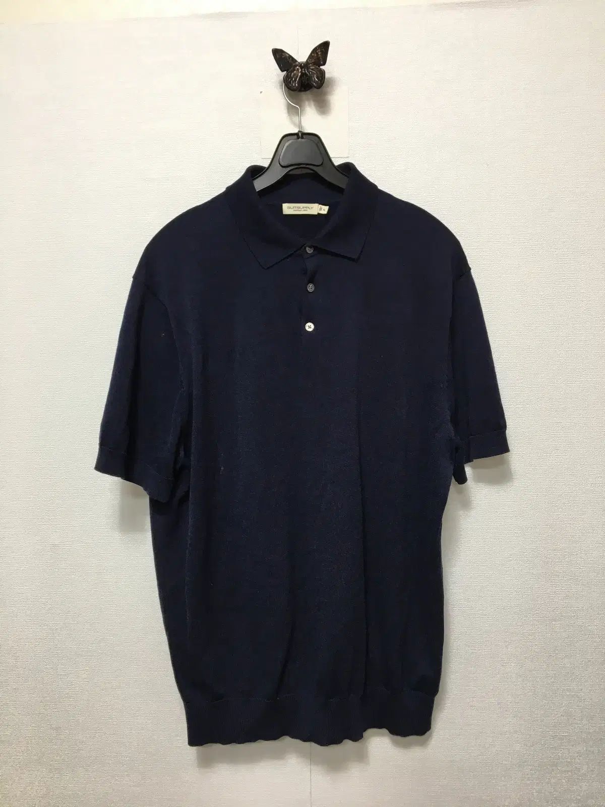 23SS スーツサプライ コットンシルク ボタンダウン ポロTシャツ 半袖 ニットTシャツ
