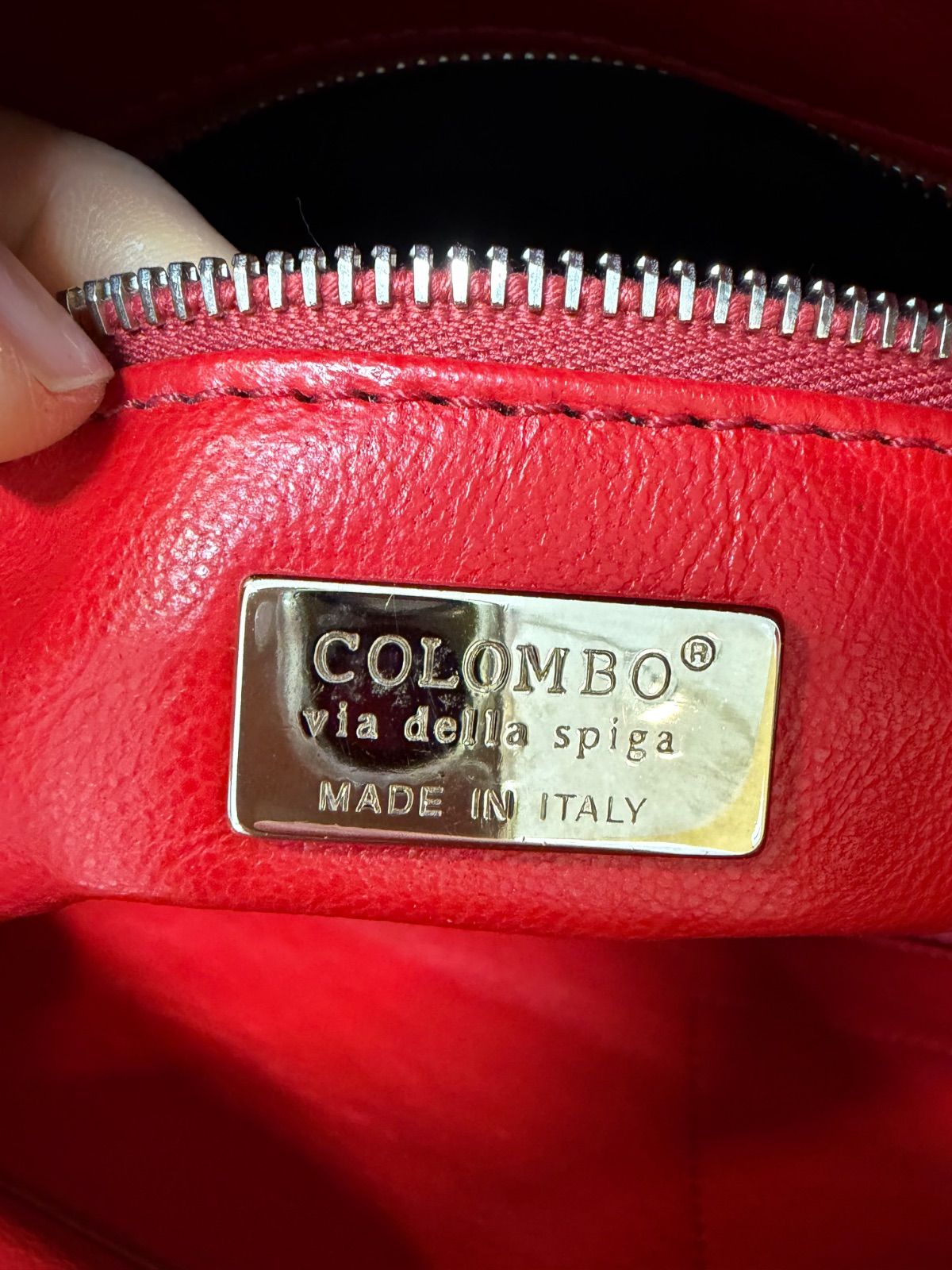 高級 COLOMBO コロンボ オーストリッチ クロコ ハンドバッグ ピンク 