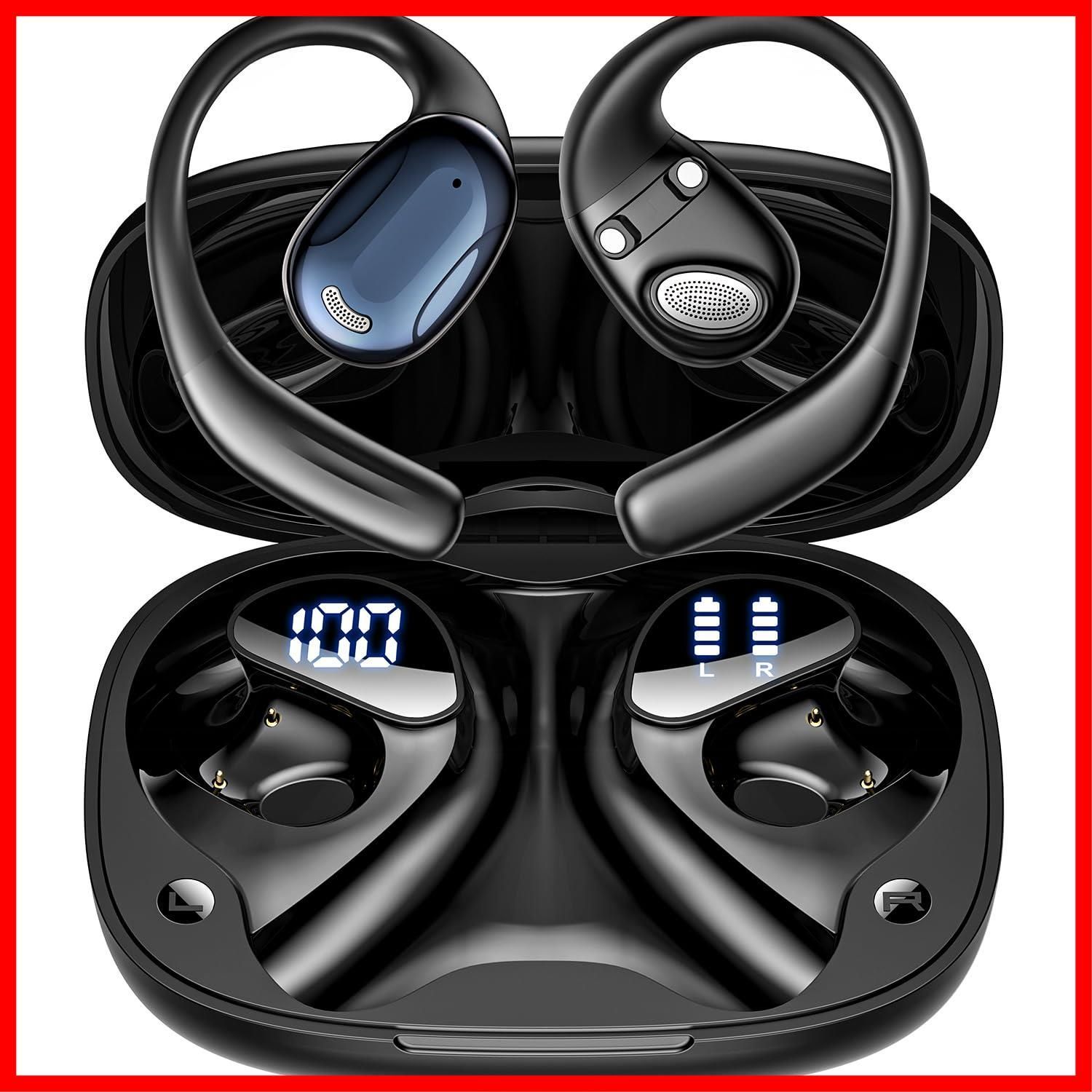【人気商品】イヤホン bluetooth ワイヤレスイヤホン Bluetooth 5.4 自動ペアリング LED残量表示 業界最速の即時接続 オープンイヤー 最大100時間再生 Type-C急速充電 空気伝導 耳塞がず快適 8.8g超軽量 マイク内蔵 通勤/運