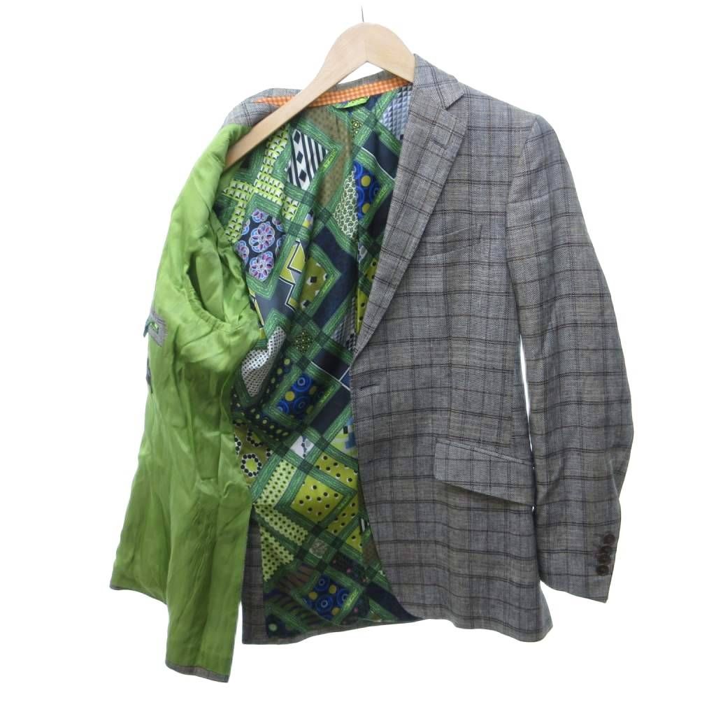 エトロ ETRO 美品 シルク リネン混 スーツ セットアップ チェック