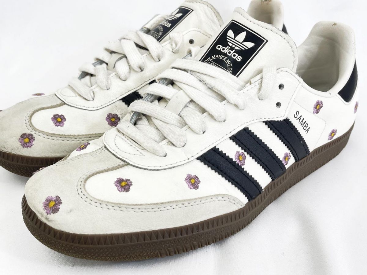 adidas originals アディダスオリジナルス Samba OG サンバ Gum フラワー IF4398 ローカット スニーカー size24.5/白 ■■◎レディース