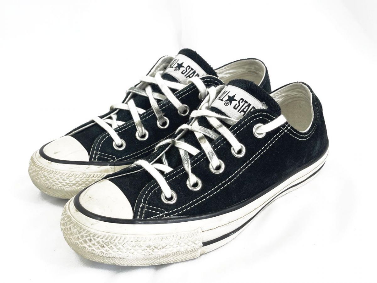 CONVERSE コンバース SUEDE ALL STAR US OX スエード オールスター 1SD426 ローカット スニーカー size23.0/黒 ■■レディース