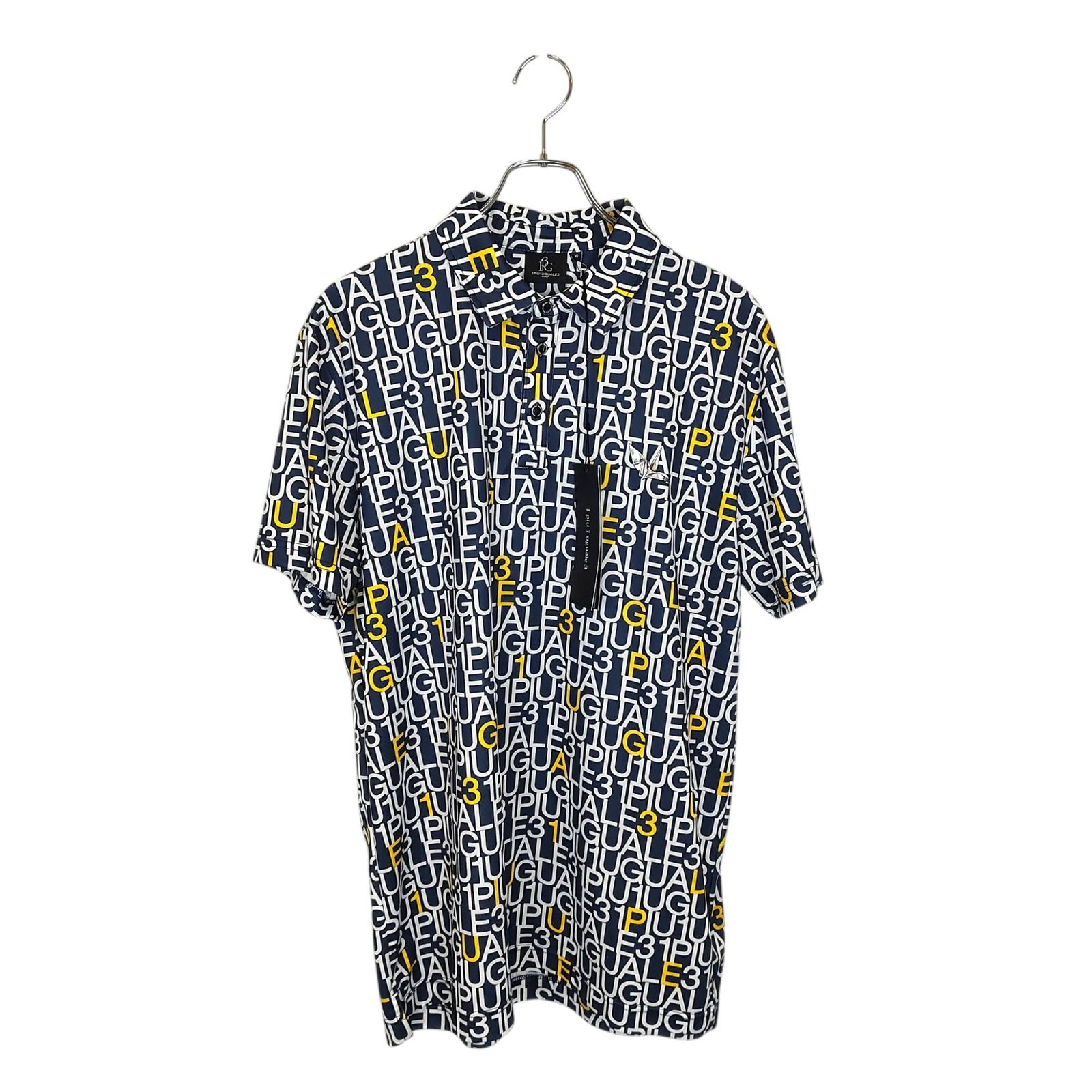 1PIU1UGUALE3 GOLF ウノピゥウノウグァーレトレ ゴルフ 24SS S/S POLO LOGO 総柄 半袖 ポロシャツ GRT207-POE477 6 XL ネイビー メンズ 7,811円