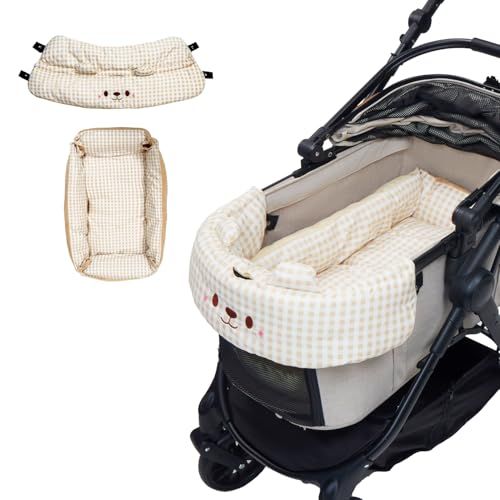 【春夏対応・中型犬ペットカートTERRA専用】PETTENA ペットカート クッションセット 2点セット 通気性高い あごのせクッション ベージュ 丸洗い可能 インナーライナー防水加工 リバーシブル 関節保護 犬体工学 ふわふわ 衝撃緩和 汚 3f386ae9