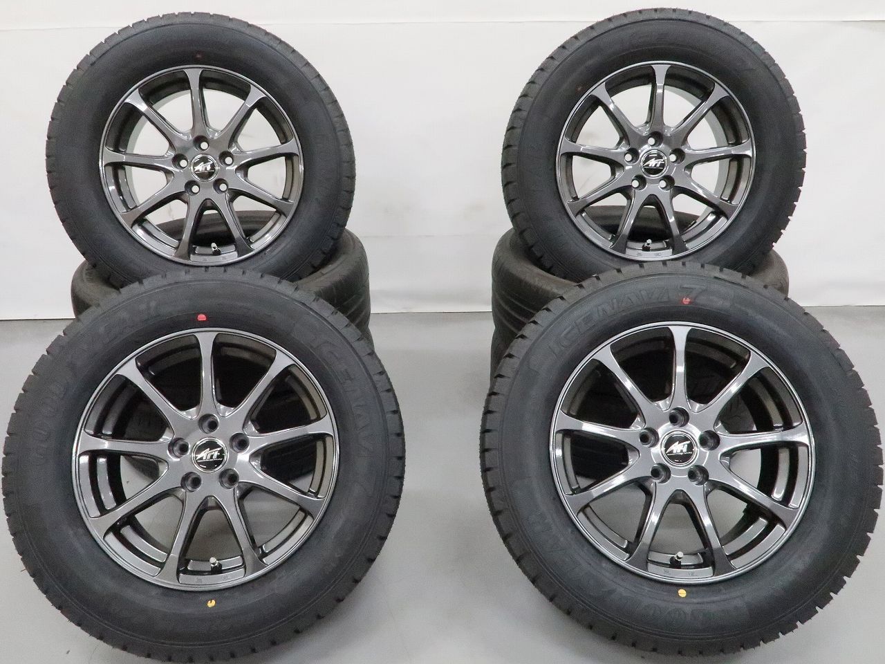 A1 シティカーバ T-CROSS 等に 4本 AFT 15インチ 6J +38 5H PCD 100 スタッドレス バリ溝 GOODYEAR ICE NAVI 7 2023年 205/65R15 球面座
