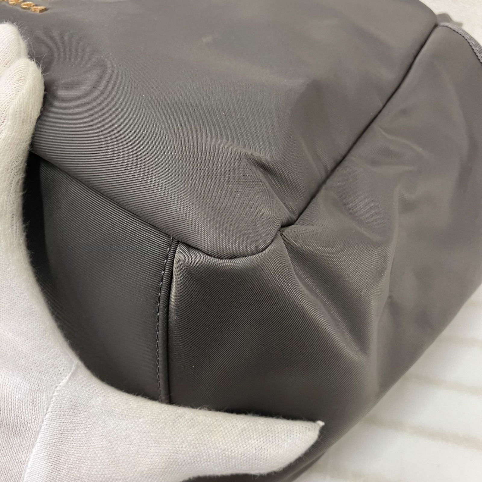 2844 TOCCA トッカ トートバッグ T-JARDIN NYLON グレー系 無地 ロゴ