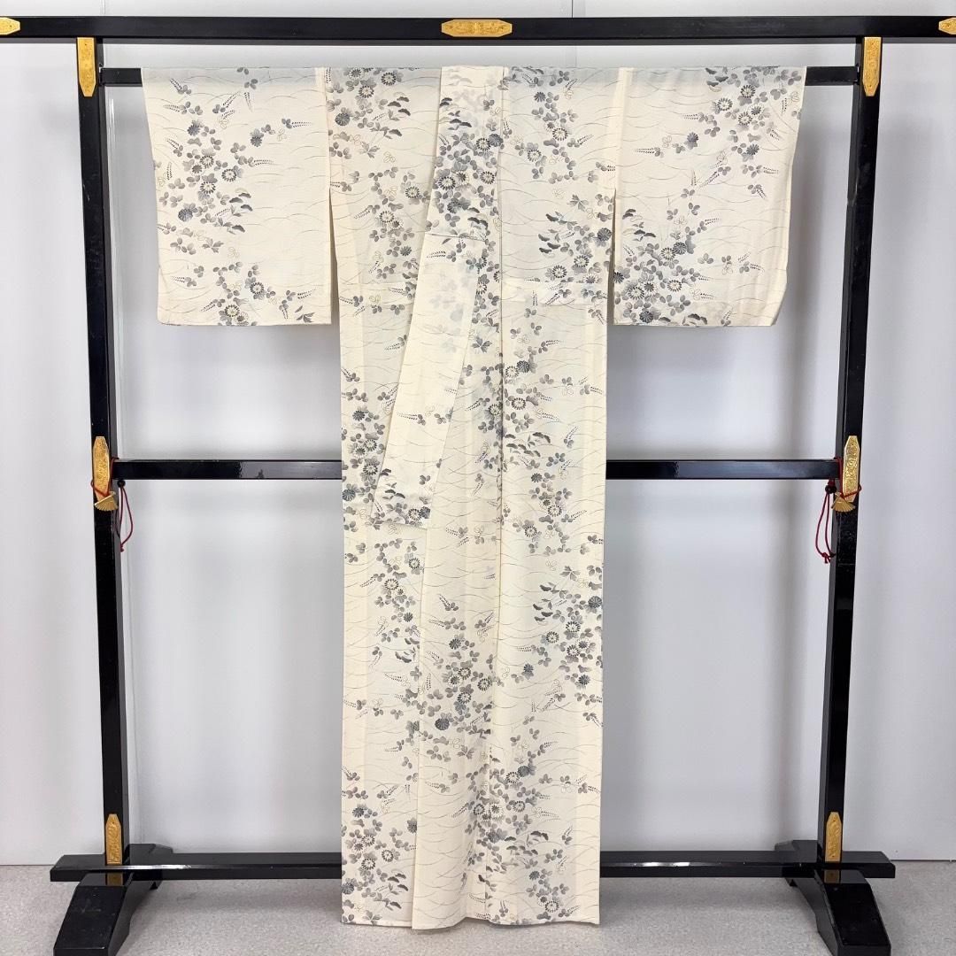 夏着物 小紋 絽 花模様 乳白色 K-5981 - メルカリ
