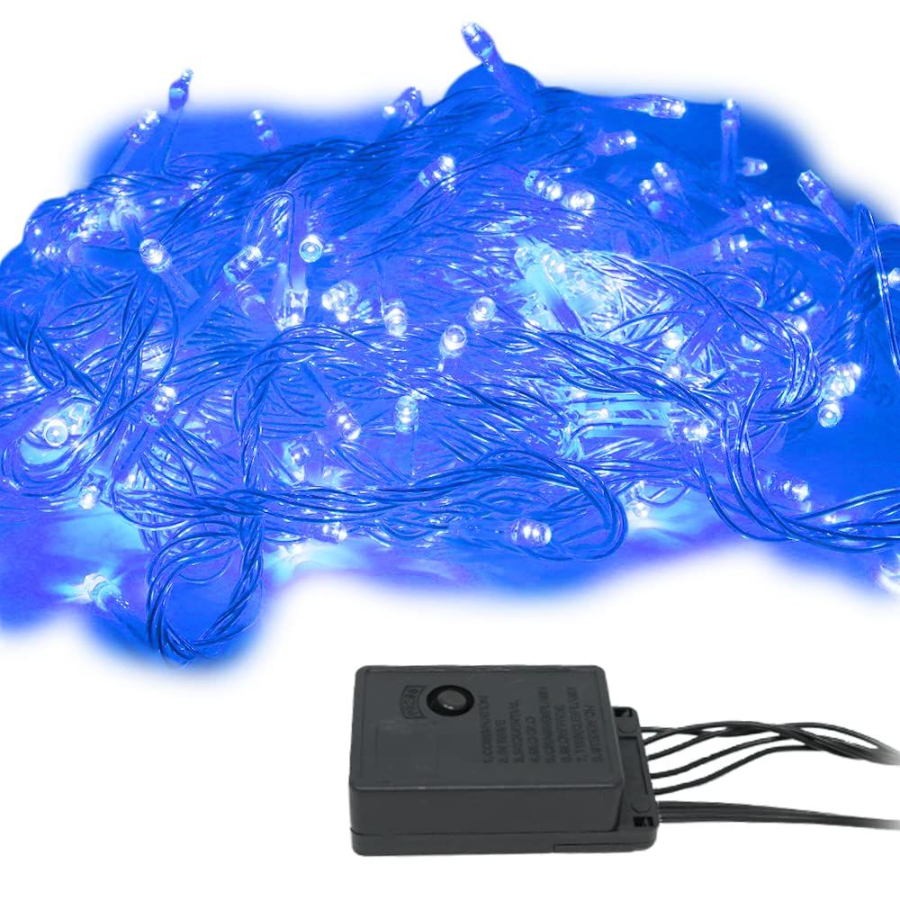 特価セール】ストレートタイプ 15m ブルー 200球 クリア線 点灯 LED 8