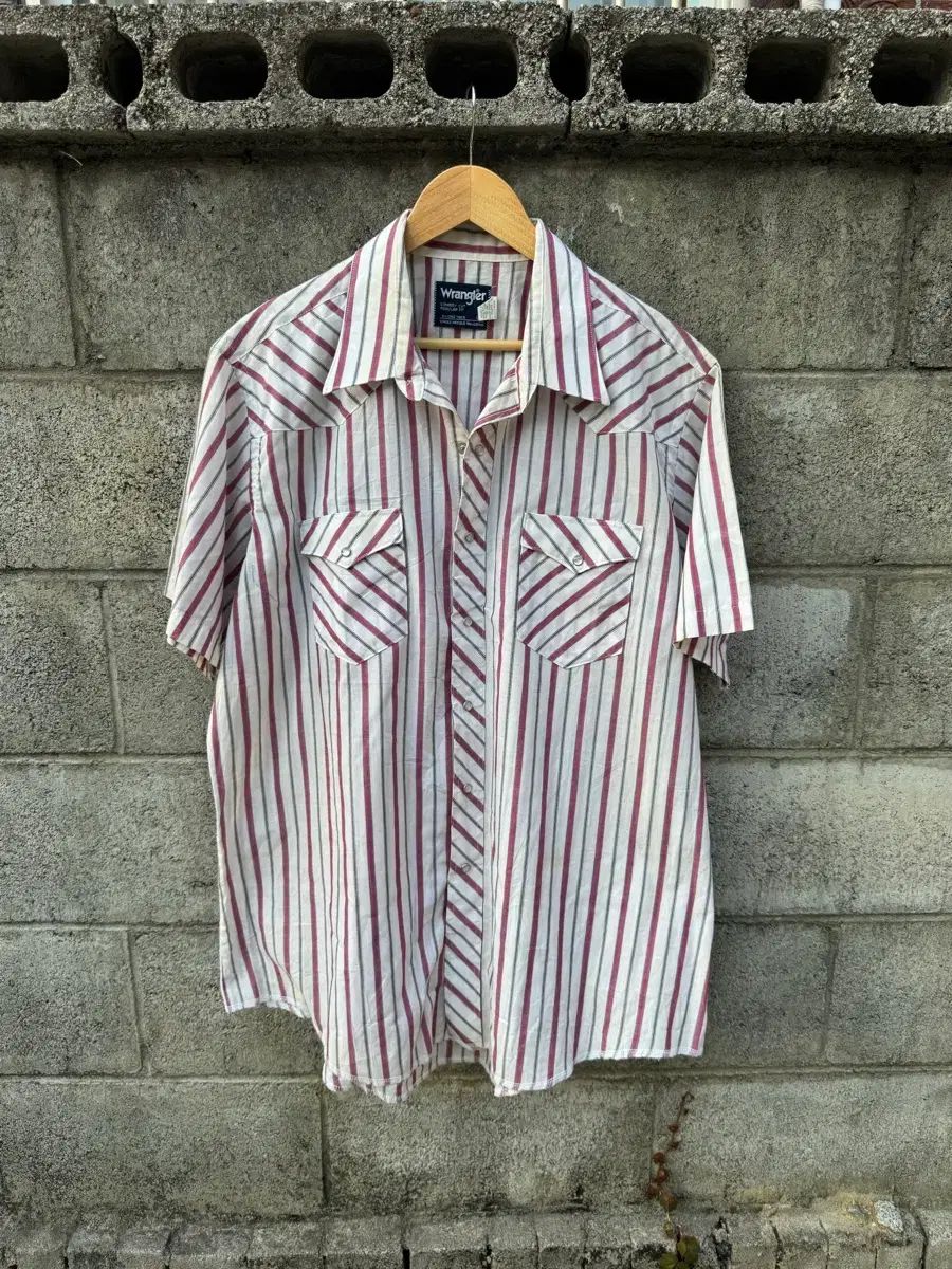 90s ラングラー ヴィンテージ ピンク ストライプ 半袖 ウェスタン Tシャツ