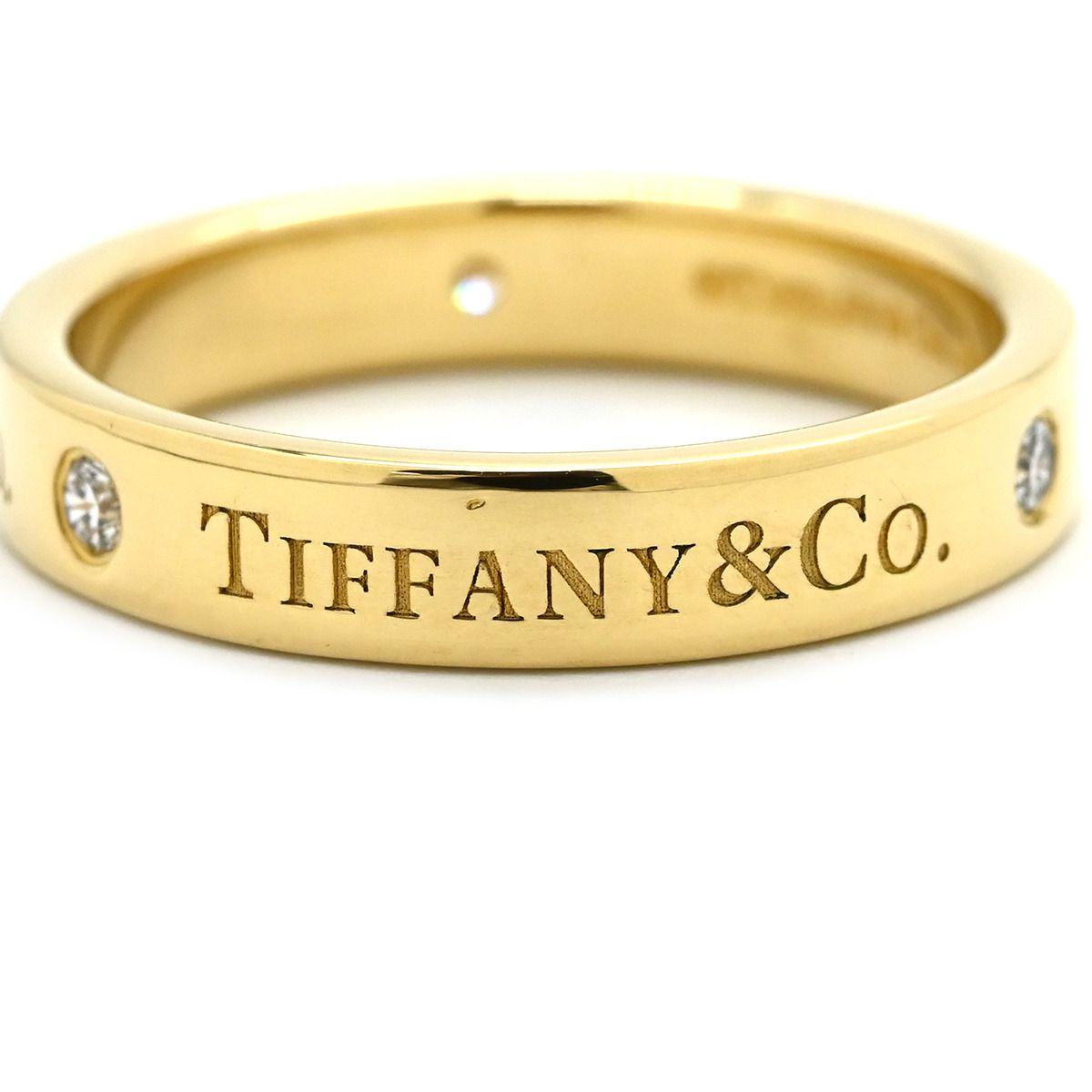 ティファニー Tiffany & Co リング 指輪 フラットバンド 3Pダイヤ 