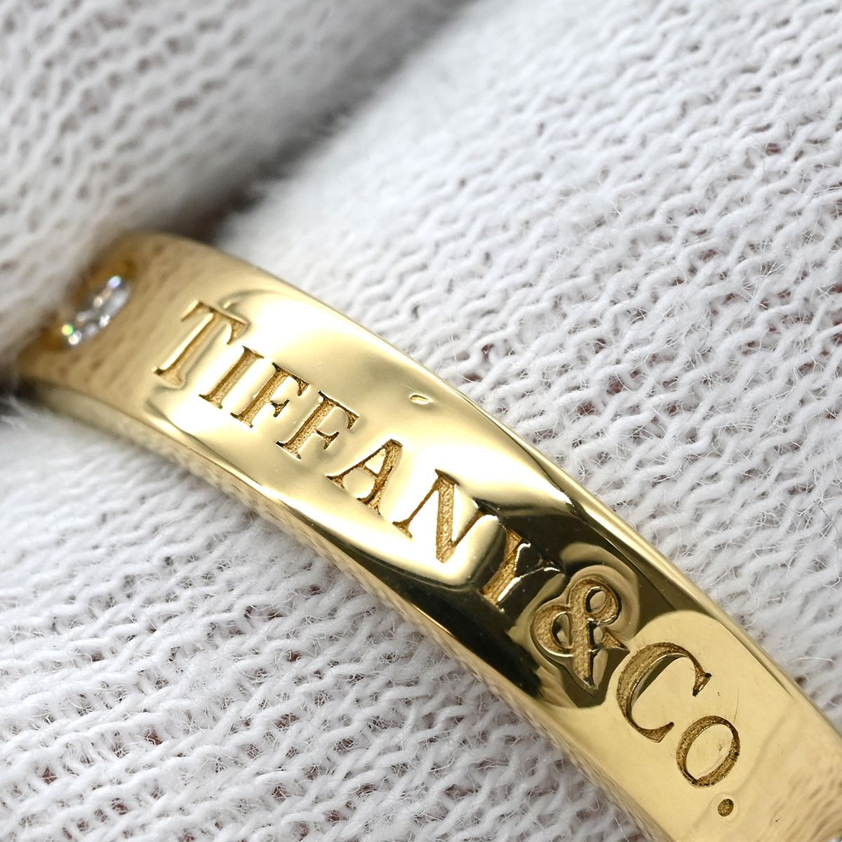 ティファニー Tiffany & Co リング 指輪 フラットバンド 3Pダイヤ 