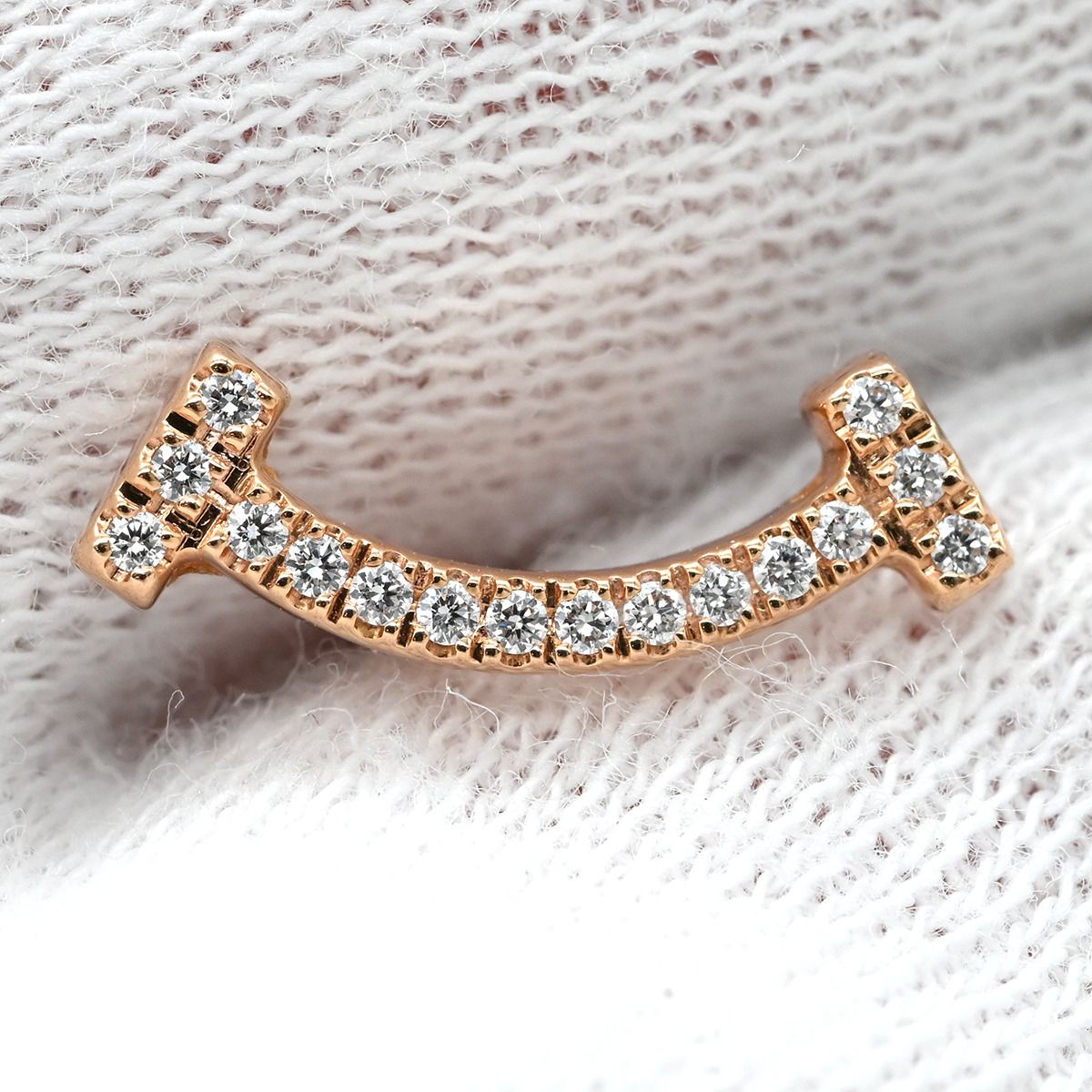 ティファニー Tiffany & Co ピアス Tスマイル ミニ ダイヤ ローズ