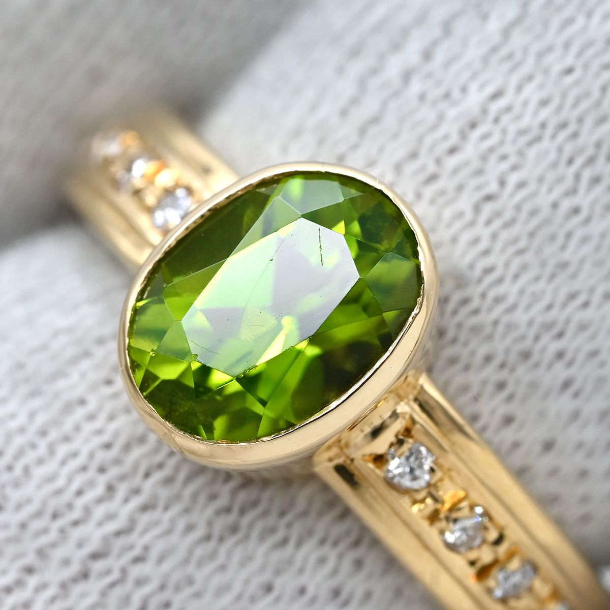 タサキ TASAKI リング 指輪 ペリドット ダイヤ グリーン×イエロー