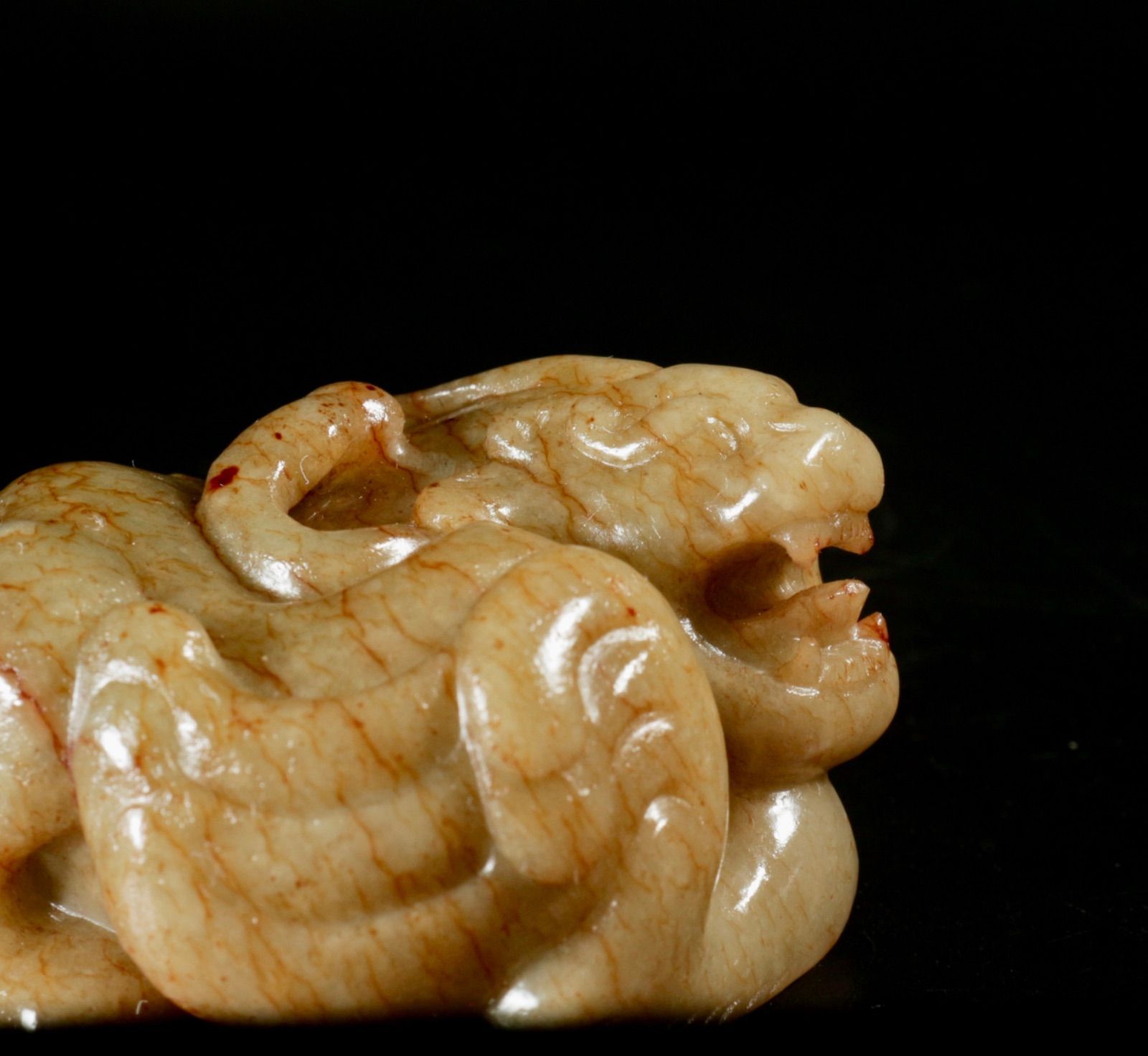 中古 和田玉彫 辟邪瑞獣 手把件 玉器 置物 CL0408 - メルカリ
