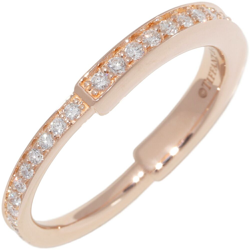 ティファニー 指輪 K18PG ダイヤ計0.36ct ロック リング フルダイヤ
