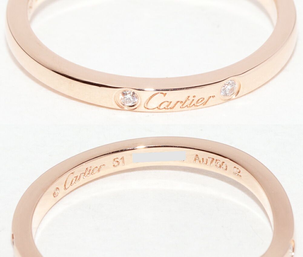 カルティエ 指輪 K18PG ダイヤ3P(0.03ct) バレリーナ ウェディング