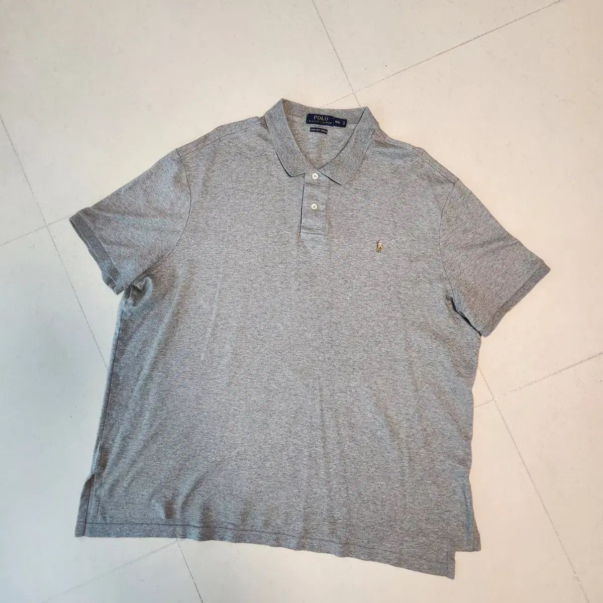 ポロラルフローレン ピマソフト マルチポニー グレー 半袖 カラーTシャツ 2XL