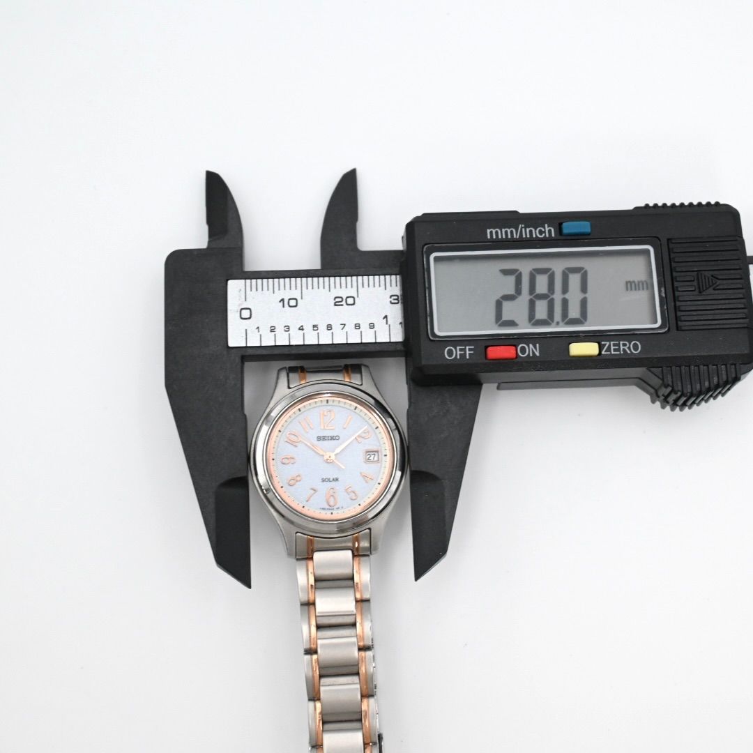 稼働品】SEIKO レディース腕時計 ソーラー コンビ デイト ラウンド 