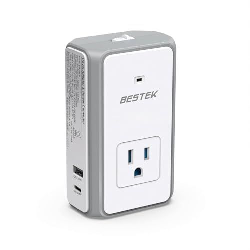 BESTEK 正弦波 海外旅行用変圧器 150W 5in1セット 海外コンセント 変圧器 変換プラグ 小型 100V-240V to 100V 変換 USB-C ×1口 PD20W USB-A×1口 QC18W ホコリ防止 感電防止 ポータブ 2f8ddd5e