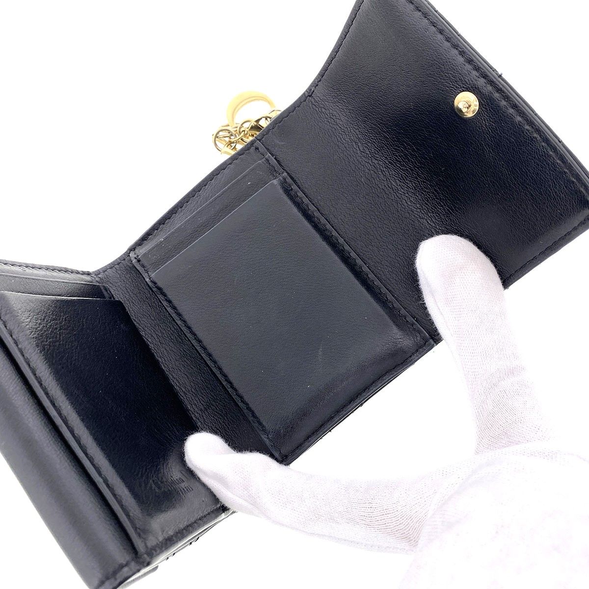 Dior ディオール Lady Dior Lotus ウォレット 二つ折り財布 