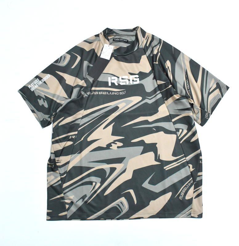 定価2万3100円】新品 ラッセルノ ゴルフ カモフラ モックネックシャツ