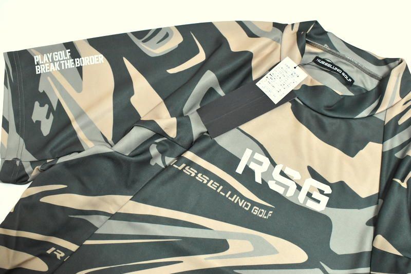 新品 ラッセルノゴルフ ルチャマスク モックネック カモフラシャツ (XXL)Ⓗ 定価2万3100円】新品 ラッセルノ ゴルフ カモフラ モックネックシャツ