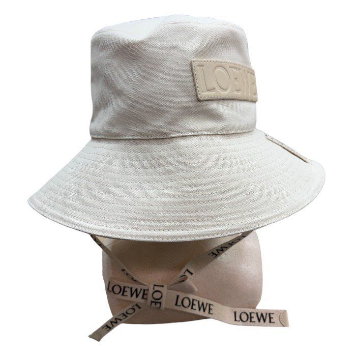LOEWE ロエベ フィッシャーマンハット キャンバス ソフトホワイト 57