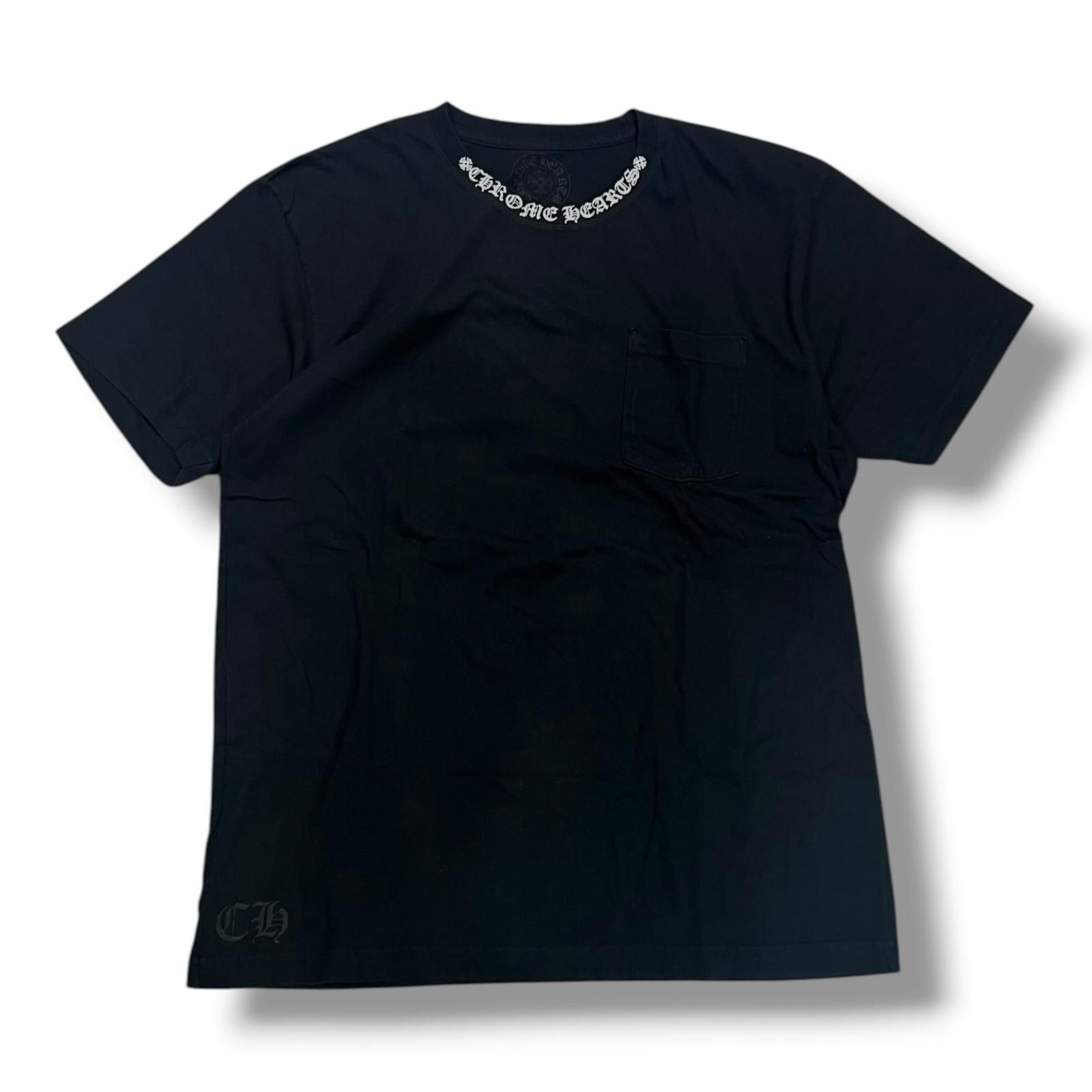 クロムハーツ Tシャツ CHROME HEARTS バックホースシュー ネックプリントTシャツ クロム