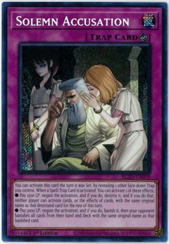 遊戯王/英語版/EU版/神の密告/Solemn Accusation/シークレット/1st Edition/ブレイジング・ドミニオン/BLZD-EN079