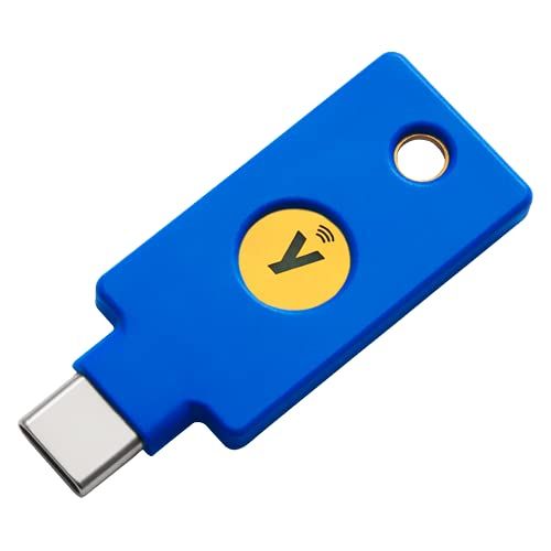Yubico FIDOセキュリティキー C NFC - 2要素認証キー USB & NFC FIDO U2F/FIDO2/USB Cポート/NFC/2段階認証/高耐久性/耐衝撃性/防水 Keychainｍａ